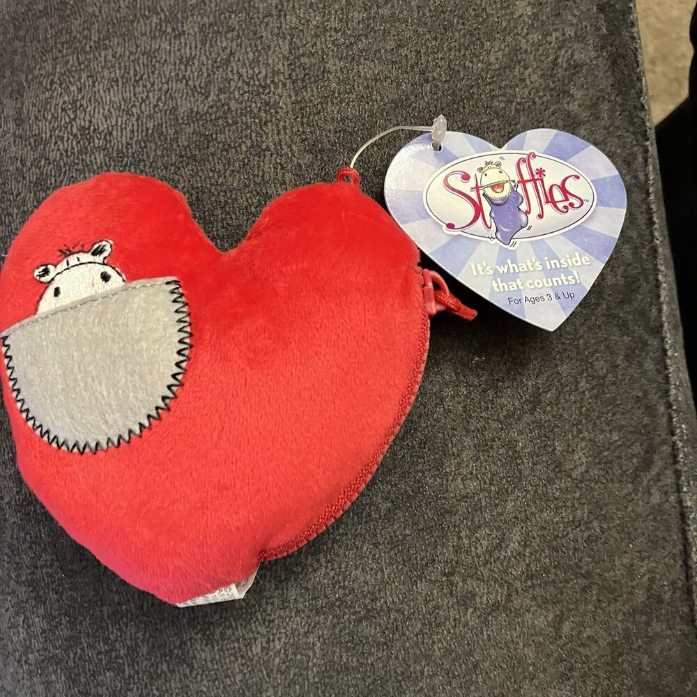 Stuffies Plush Heart With Zipper Pocket On The Side